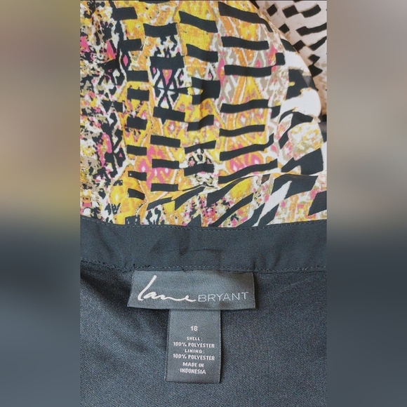 Lane Bryant Women's Sheer Lined V Neck Multicolored Aztec Print Dress Size 18 - Picture 6 of 9